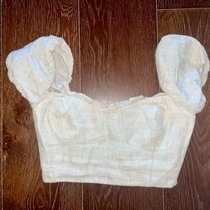 Aritzia Wilfred Wander Linen Blouse in Natural Ecru